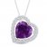 Amethyst Heart Necklace White Topaz Sterling Silver