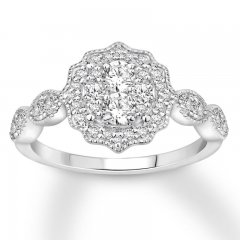 Diamond Engagement Ring 3/4 ct tw Round-cut 14K White Gold