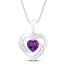 Amethyst Heart Necklace 18"