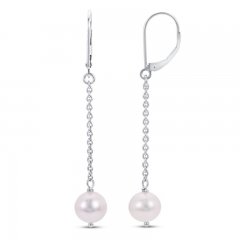 Cultured Pearl Dangle Earrings Sterling Silver