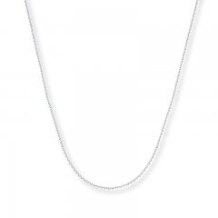 Cable Chain Necklace 14K White Gold 20" Length