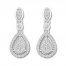 Diamond Teardrop Earrings 1/3 ct tw Round-cut 10K White Gold