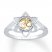 Om Lotus Symbol 1/20 ct tw Diamonds Sterling Silver/10K Gold