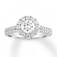 Diamond Engagement Ring 1-3/8 ct tw Round-cut 14K White Gold