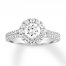 Diamond Engagement Ring 1-3/8 ct tw Round-cut 14K White Gold