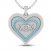 Blue Topaz MOM Heart Necklace Sterling Silver 18"