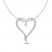 Diamond Accent Heart Necklace Round-cut Sterling Silver 18"