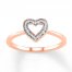 Diamond Heart Ring 1/20 ct tw Round-cut 10K Rose Gold