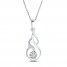 Diamond Necklace 1/20 ct tw Round-cut Sterling Silver