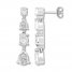 Lab-Created White Sapphire Drop Earrings Sterling Silver