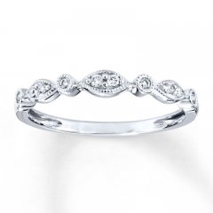 Diamond Anniversary Band 1/10 ct tw Round-cut 10K White Gold