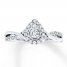 Engagement Ring 3/8 ct tw Diamonds 14K White Gold