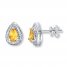 Citrine Earrings Diamond Accents Sterling Silver