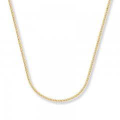 Wheat Chain Necklace 14K Yellow Gold 24" Length