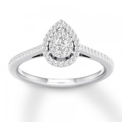 Diamond Engagement Ring 1/4 ct tw Round-cut 10K White Gold