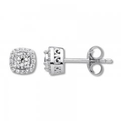 Diamond Earrings 1/4 ct tw Round-cut 10K White Gold