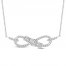 Diamond Infinity Necklace 1/4 ct tw Round-cut 10K White Gold 18"