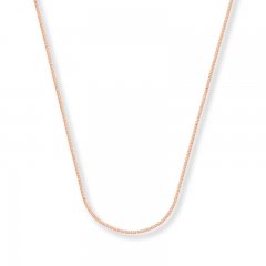 Wheat Chain Necklace 14K Rose Gold 20" Length