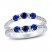 Blue Sapphire & Diamond Enhancer Band 1/8 ct tw Round-Cut 14K White Gold