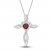 Lab-Created Ruby & White Lab-Created Sapphire Cross Necklace Sterling Silver 18"