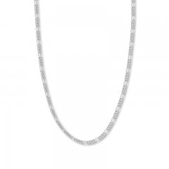 20" Figaro Chain Necklace 14K White Gold Appx. 3.2mm