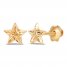 Children's Diamond-cut Star Stud Earrings 14K Yellow Gold