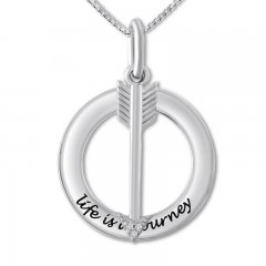 "Life is a Journey" Circle/Arrow Necklace Sterling Silver