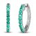 Lab-Created Emerald & White Lab-Created Sapphire Reversible Hoop Earrings Sterling Silver