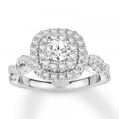 Diamond Engagement Ring 1-1/6 ct tw Round-cut 14K White Gold