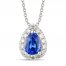 Le Vian Diamond & Ceylon Sapphire Necklace 1/5 ct tw 14K Vanilla Gold 18"