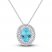 Swiss Blue Topaz & White Lab-Created Sapphire Necklace Sterling Silver 18"