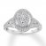 Diamond Engagement Ring 1/2 ct tw Round/Baguette 10K White Gold