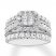 Diamond Engagement Ring 2 ct tw Princess/Round 14K White Gold