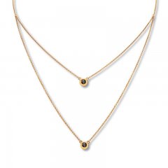 Black Diamond Choker Necklace 1/3 ct tw 10K Yellow Gold