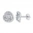 Diamond Swirl Earrings 1/4 ct tw Round-cut 10K White Gold