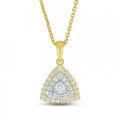 Diamond Necklace 1/3 ct tw Round-cut 10K Yellow Gold 18"