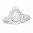 Neil Lane Engagement Ring 1-3/8 ct tw Pear/Round 14K White Gold