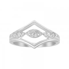 Diamond Geometric Ring 1/5 ct tw Round-cut 10K White Gold