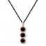 Black Diamond Necklace 1/2 ct tw 10K Rose Gold/Stainless Steel