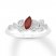 Garnet & Diamond Ring Sterling Silver