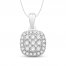 Diamond Necklace 1/4 ct tw Round-Cut 10K White Gold 18"