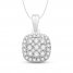 Diamond Necklace 1/4 ct tw Round-Cut 10K White Gold 18"