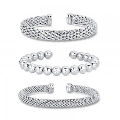 Cuff Bracelet Set Sterling Silver