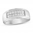 Men's Diamond Wedding Band 1/2 ct tw Round-cut 10K White Gold