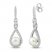 Cultured Pearl & White Lab-Created Sapphire Drop Earrings Sterling Silver