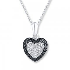 Heart Necklace Diamond Accents Sterling Silver