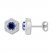 Blue & White Lab-Created Sapphire Earrings Sterling Silver