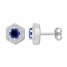 Blue & White Lab-Created Sapphire Earrings Sterling Silver