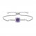 Luminous Cut Amethyst & White Topaz Bolo Bracelet Sterling Silver 8.5"