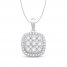 Diamond Necklace 1 ct tw 10K White Gold 18"